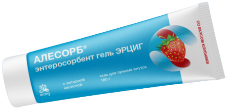 Фото Алесорб Энтеросорбент гель (со вкусом клубники) 180 г