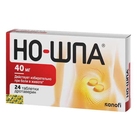 Фото Но-шпа, таблетки 40 мг, 24 шт.