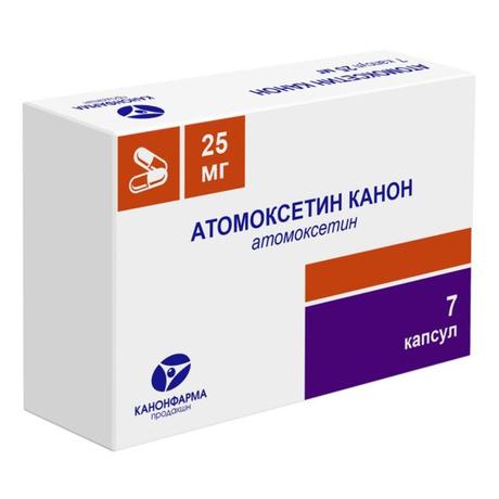 Фото Атомоксетин Канон, капсулы, 25 мг, 7 шт.