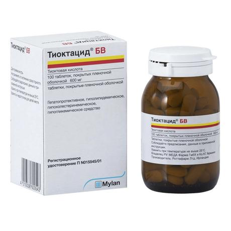 Фото Тиоктацид БВ, таблетки покрыт. плен. об. 600 мг, 100 шт.