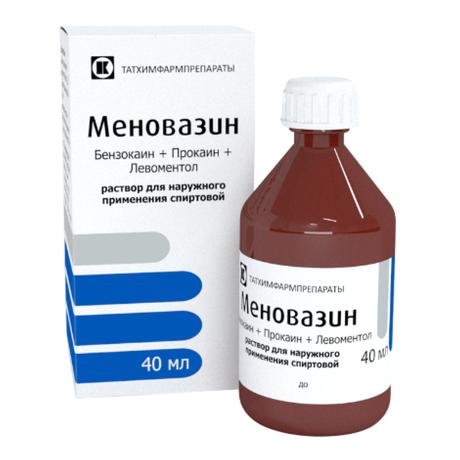 Фото Меновазин, раствор для наружного применения спиртовой флакон 40 мл, 1 шт.