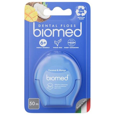 Фото Biomed зубная нить (кокос/манго) 50 м