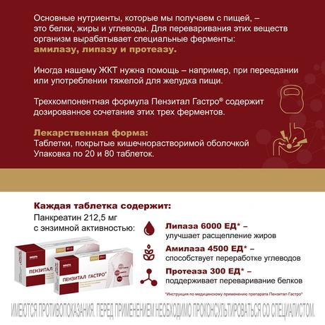 Фото Пензитал Гастро, таблетки покрытые кишечнорастворимой оболочкой, 80 шт.