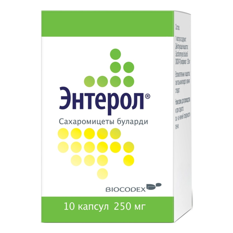 Фото Энтерол, капсулы 250 мг, 10 шт.