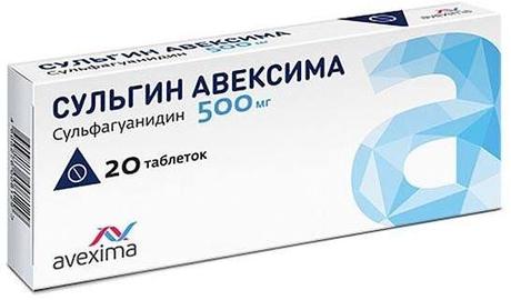 Фото Сульгин Авексима, таблетки 500 мг, 20 шт.