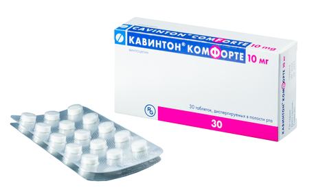 Фото Кавинтон Комфорте, таблетки растворимые 10 мг, 30 шт.