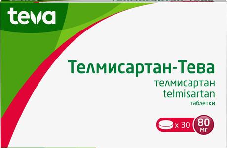 Фото Телмисартан-Тева, таблетки 80 мг, 30 шт.