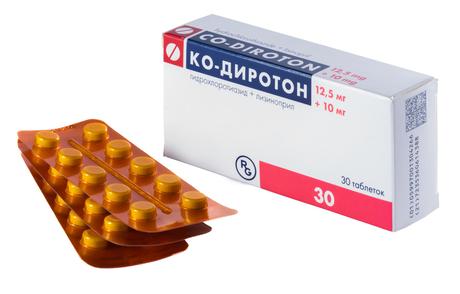 Фото Ко-диротон, таблетки 10 мг+12,5мг, 30 шт.