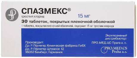 Фото Спазмекс, таблетки покрыт. плен. об. 15 мг, 30 шт.