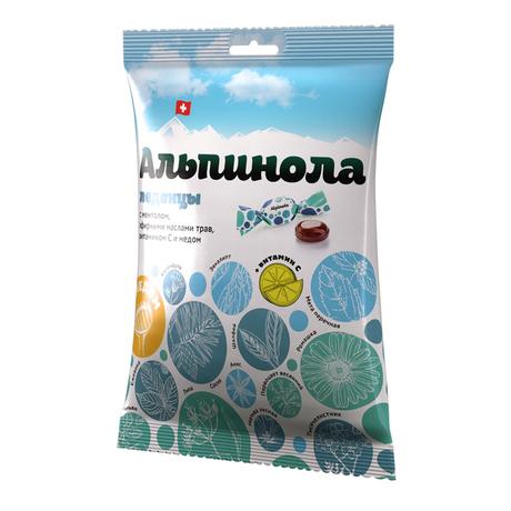 Фото Альпинола леденцы с ментолом, эф. маслами трав, вит.с и медом 75 г х1