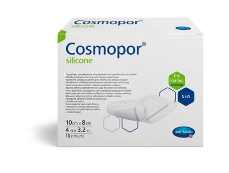 Фото Hartmann Cosmopor Silicone, повязка сорбционная (с контактн. слоем из силикона) 10 х 8 см, 10 шт.