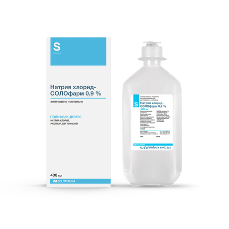 Фото Натрия хлорид-СОЛОфарм, раствор для инфузий 0,9%, 400 мл