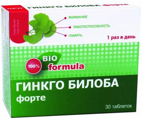 Фото Гинкго Билоба Форте, таблетки 460 мг, 30 шт.
