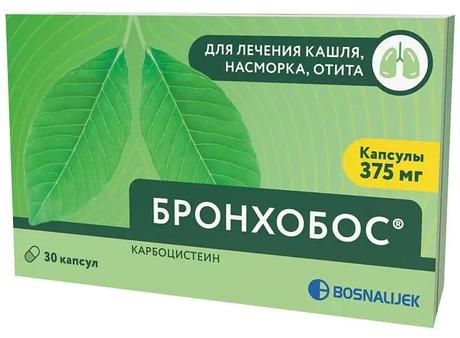 Фото Бронхобос, капсулы 375 мг, 30 шт.