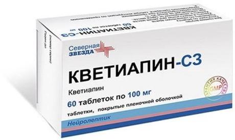 Фото Кветиапин-СЗ таблетки, покрытые пленочной оболочкой 100 мг, 60 шт.