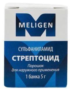 Фото Стрептоцид, порошок, 5 г (банка)