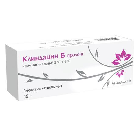 Alt Img Клиндацин Б пролонг, крем вагинальный 2%+2% туба (аппликатор 3 шт.) 19 г