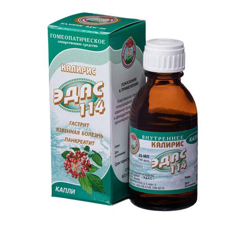Фото Калирис Эдас-114, для лечения гастрита, язвенной болезни, капли гомеопатические 25 мл 