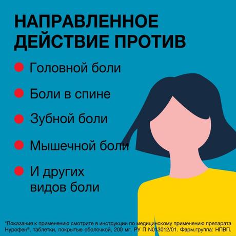 Фото Нурофен, таблетки покрытые пленочной оболочкой 200 мг, 48 шт.