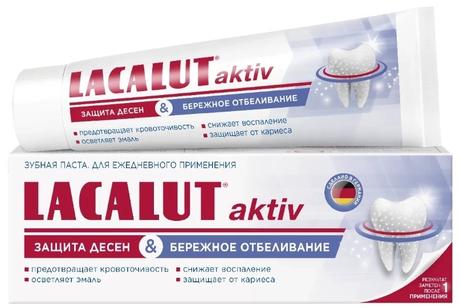 Фото Lacalut Aktiv защита десен и бережное отбеливание, зубная паста 75 мл, 1 шт.