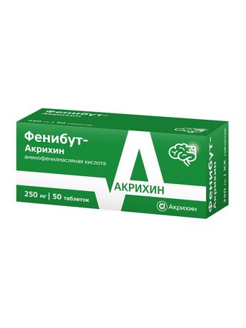Фото Фенибут-Акрихин, таблетки 250 мг, 50 шт.