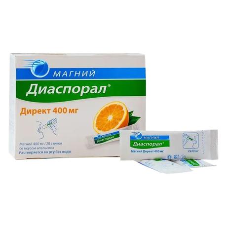 Фото Магний Диаспорал Директ 400 мг, гранулы, 20 стиков