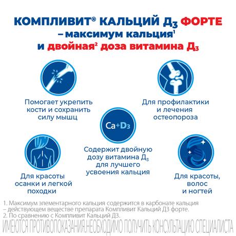 Фото Компливит Кальций Д3 форте, таблетки жевательные (мята), 30 шт.