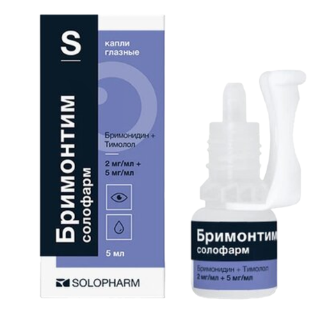 Фото Бримонтим солофарм, капли глазные 2 мг/мл +5 мг/мл 5 мл, 1 шт.