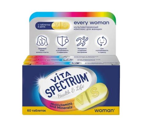 Фото Витаспектрум (VITASPECTRUM) комплекс для женщин, таблетки, 60 шт.
