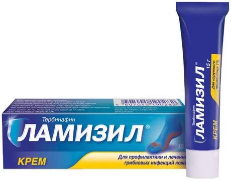 Фото Ламизил противогрибковое средство для лечения грибка стопы, тербинафин 1%, крем, 15 г.