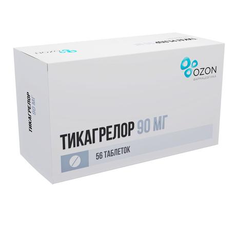 Фото Тикагрелор, таблетки покрыт. плен. об. 90 мг, 56 шт.