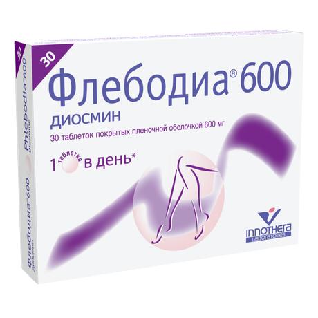 Фото Флебодиа 600, таблетки покрыт. плен. об. 600 мг, 30 шт.