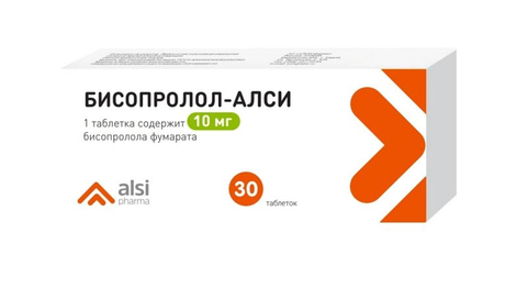 Фото Бисопролол-Алси, таблетки 10 мг, 30 шт.