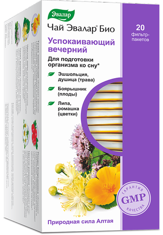 Фото Чай Эвалар Био успокаивающий вечерний, пакетики, 20 шт.