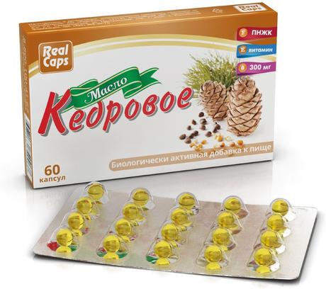 Фото Кедровое масло RealCaps, капсулы 300 мг, 60 шт.