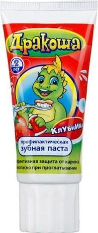 Фото Дракоша, зубная паста для детей гелевая, клубника, 60 г.