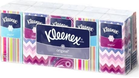Фото Kleenex, платочки носовые бумажные оригинальные, белые, упаковка, 10 шт.