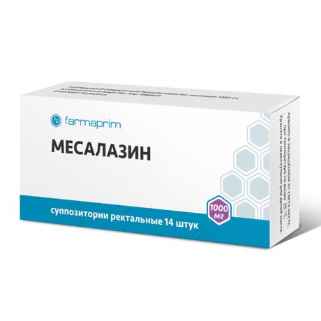 Фото Месалазин, суппозитории ректальные 1000 мг, 14 шт.