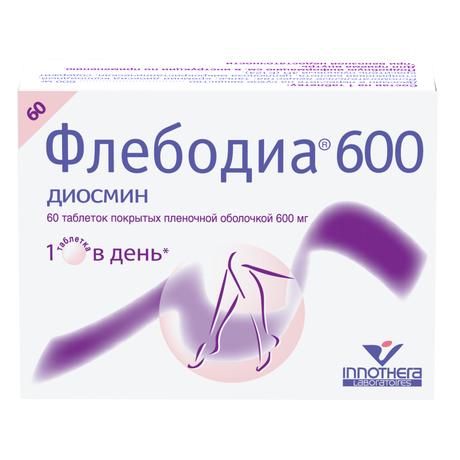 Фото Флебодиа 600, таблетки покрыт. плен. об. 600 мг, 60 шт.