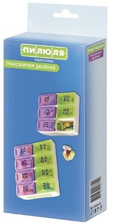 Фото Пилюля, таблетница, контейнер для лекарственных препаратов на 7 дней, двойной трансформер