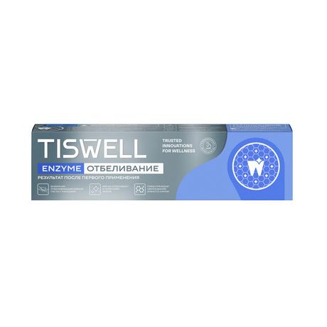 Фото TISWELL зубная паста отбеливающая энзимная от темного налета и камня (с кальцием и фтором) 110 г, 1 шт.