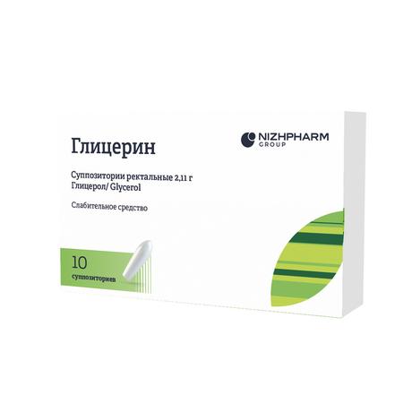 Фото Глицерин, суппозитории ректальные 2,11 г (Нижфарм), 10 шт.