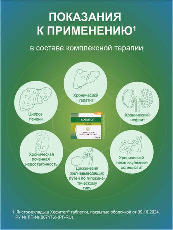 Фото Хофитол, таблетки в плёночной оболочке 200 мг, 30 шт.