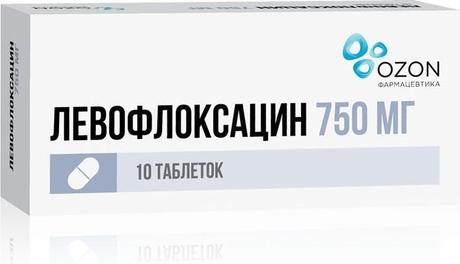 Фото Левофлоксацин, таблетки покрыт. плен. об. 750 мг, 10 шт.
