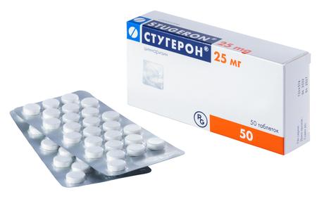Фото Стугерон, таблетки 25 мг, 50 шт.