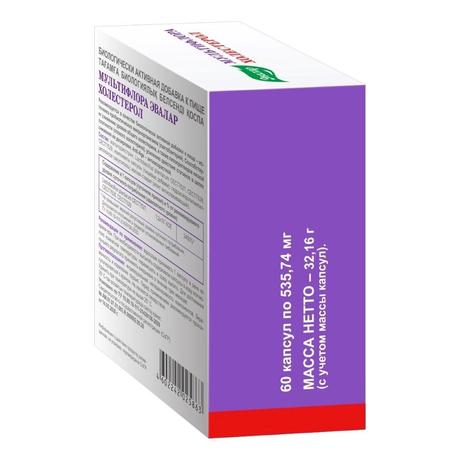 Фото Мультифлора Эвалар Холестерол, капсулы 535,74 мг, 60 шт.