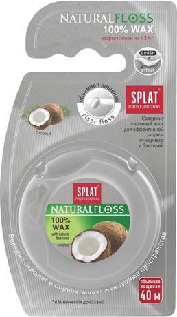 Фото Сплат DentalFloss Natural Wax, зубная нить объемная с ароматом кокоса, 40 м