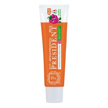 Фото ПрезиДент зубная паста детская (0-3 лет) Мамина малинка 45 г, 1 шт.