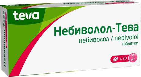 Фото Небиволол-Тева, таблетки 5 мг, 28 шт.