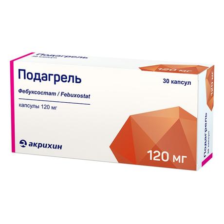 Фото Подагрель, капсулы 120 мг, 30 шт.